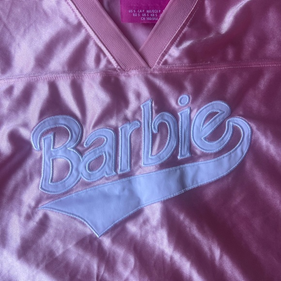 New BARBIE x Forever 21 Varsity style crop top pink size Small - Picture 4 of 7